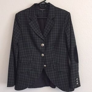 Dark grey plaid riding style jacket
